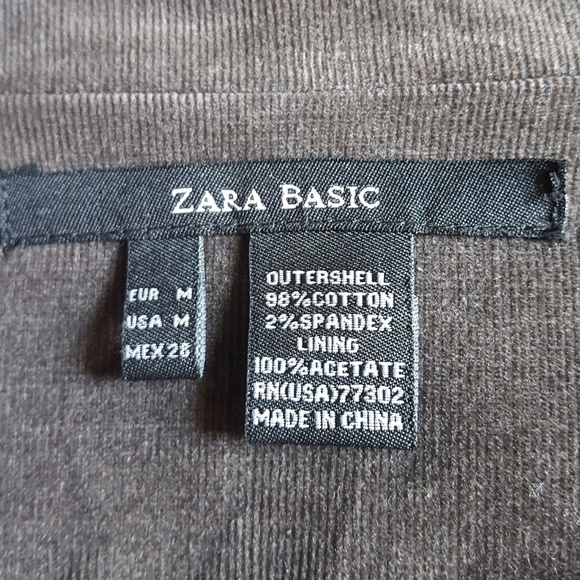 Zara Basics Fine Corduroy Fitted Blazer - Picture 6 of 7